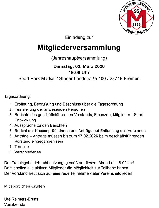 Einladung Mitgliederversammlung 2026